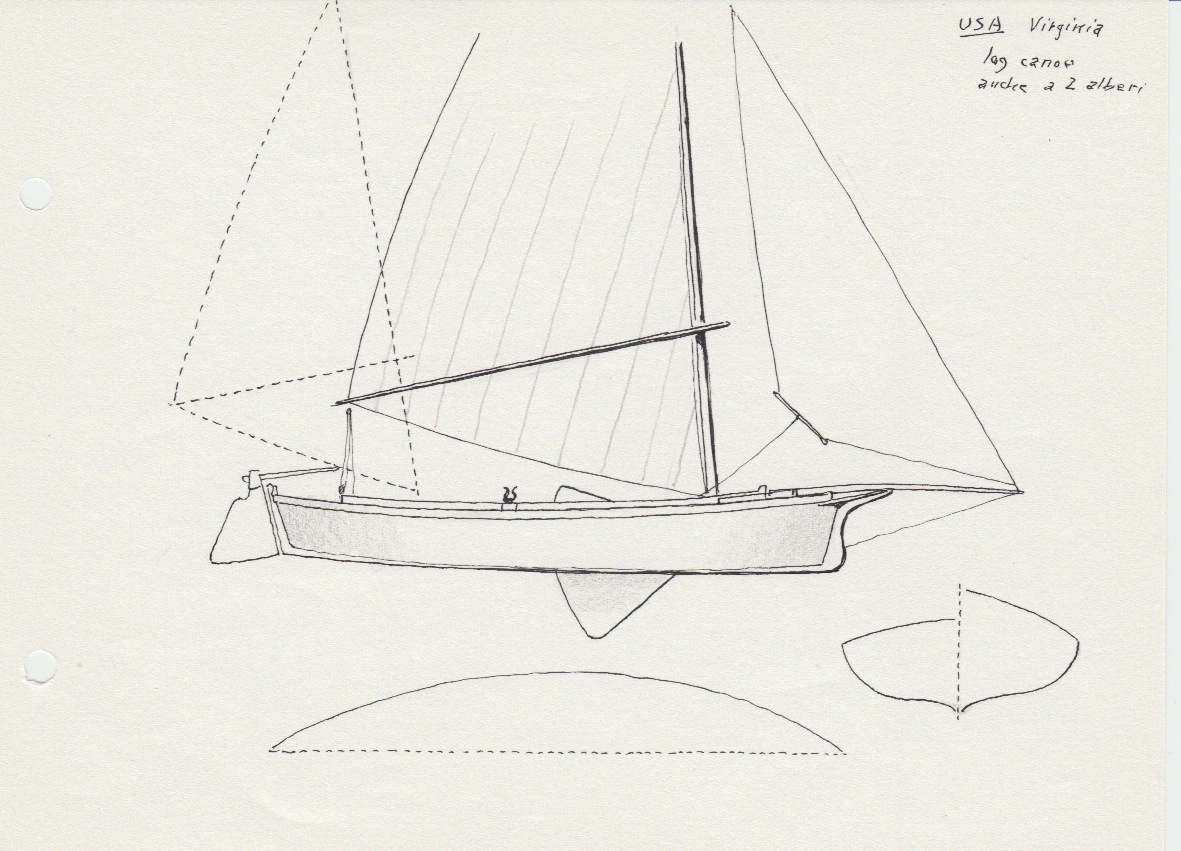 139 USA Virginia - log canoe anche a 2 alberi